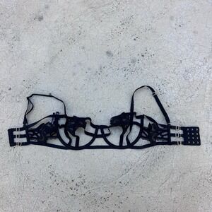 Victorias Secret 34DD Very Sexy Unlined Balconet Black Strap Lingerie Floral New